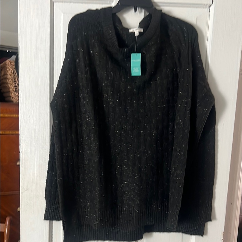 Maurices Black Knit Sweater with Shimmer